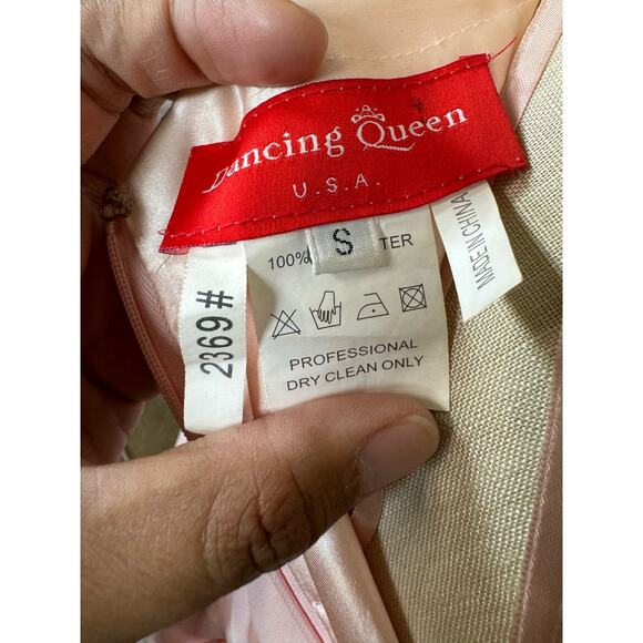 Dancing Queen 2369 Embroidered Sheer Halter Chiffon Dress - Size S Preowned - Picture 6 of 6